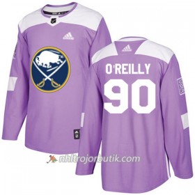 Män Ishockey Buffalo Sabres Tröja Ryan OReilly 90 Adidas 2017-2018 Lila Fights Cancer Practice Authentic